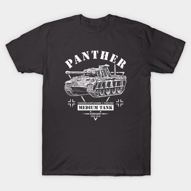 V Panther Tank T-Shirt by Military Style Designs